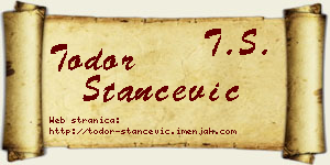 Todor Stančević vizit kartica